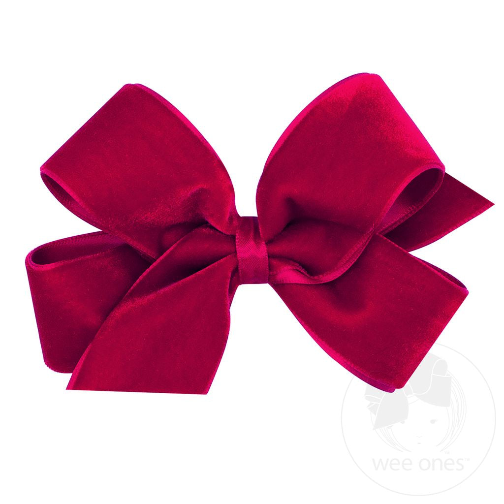 Medium Velvet Bow | Dark Red