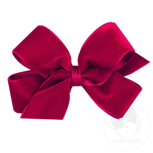 Medium Velvet Bow | Dark Red