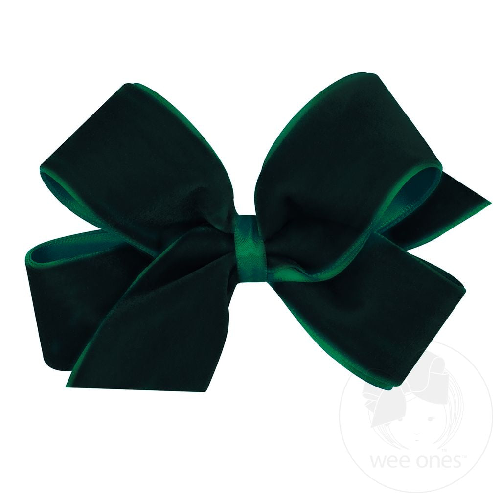 Medium Velvet Bow | Green