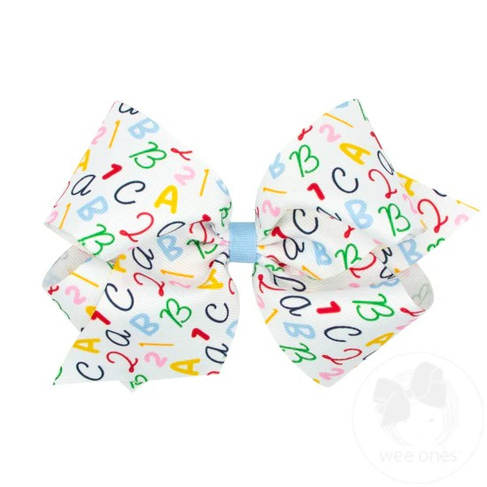 King ABC's School-themed Printed Grosgrain Hair Bow