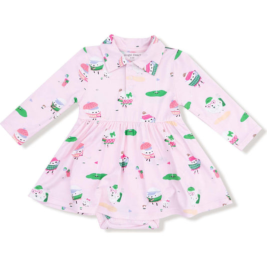 Golf Pros | Pink | LS Polo Bodysuit Dress