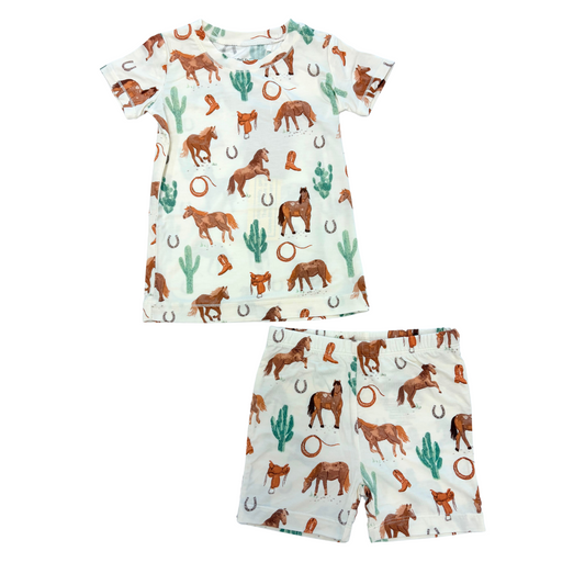 Loungewear Short Set | Western Horses