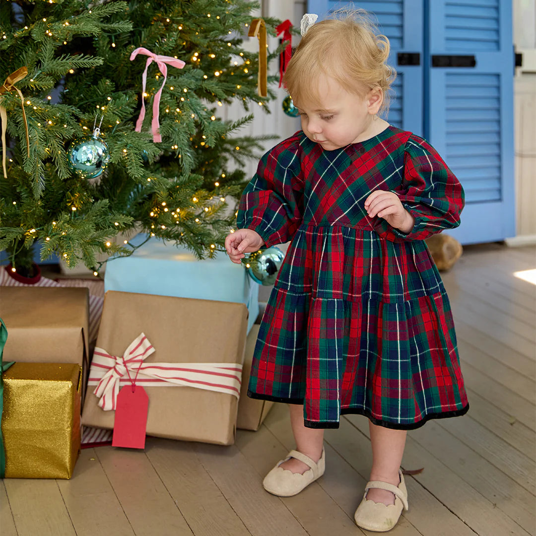 Baby Girls Maribelle Dress Set | Red Tartan