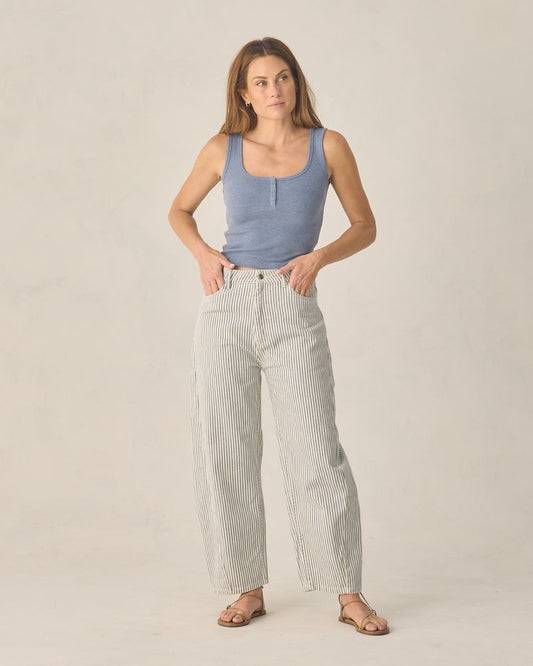 WOMEN'S RIBBED TANK | HEATHERED MARINE