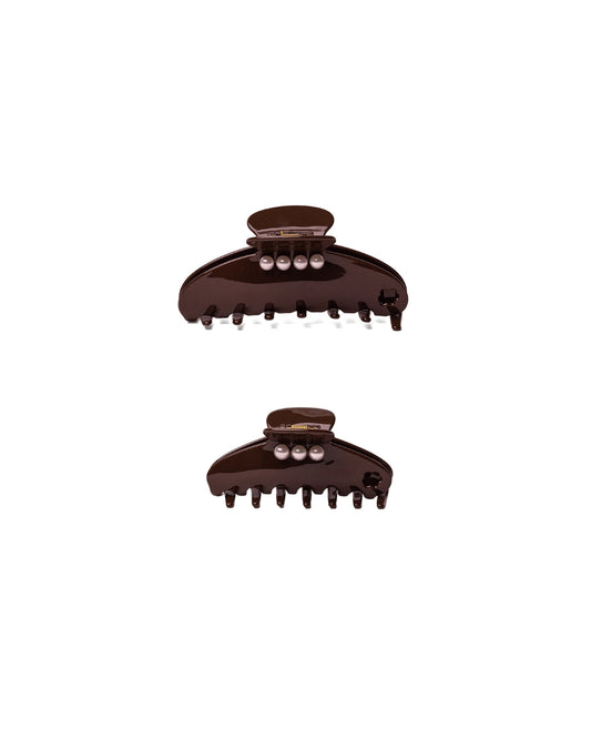 Chocolate Brown with Pearl Acetate Claw | OVERSIZED