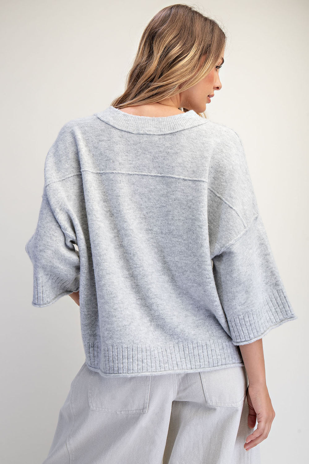 Crew Neck Oversized Sweater | Grey