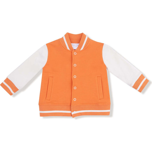 French Terry Sport Varsity Letterman Jacket | Orange