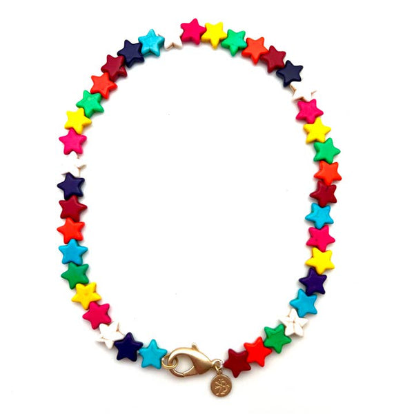 Rainbow Stars Necklace 18in | Multi