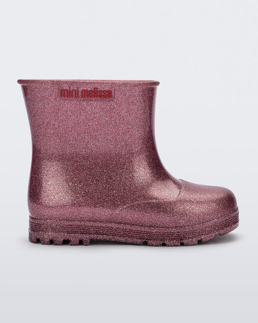 Mini Melissa Rain Boots, Glitter Pink