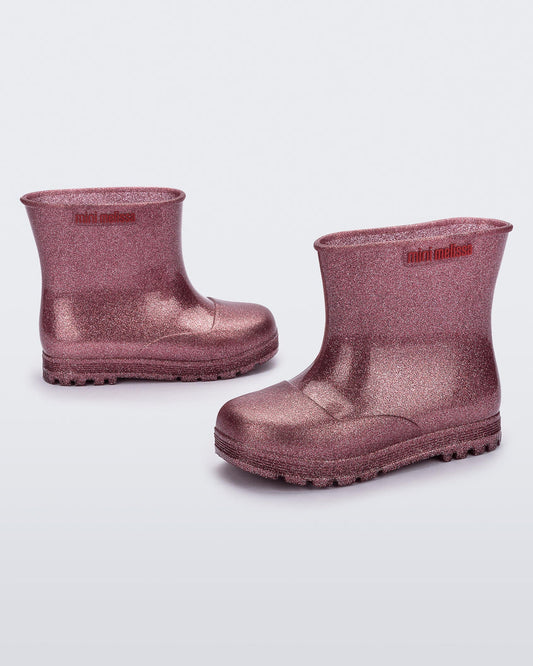 Mini Melissa Rain Boots, Glitter Pink