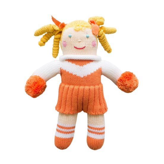 Cheerleader Knit Dolls 12in | Orange and White