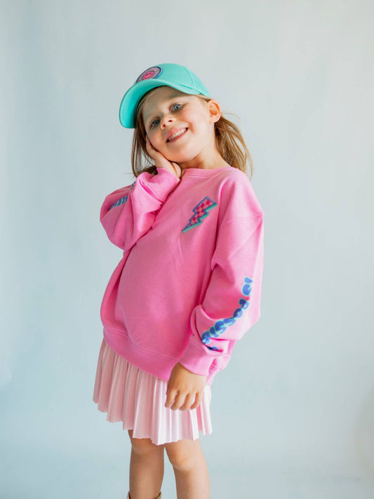 Anything Is Possible Lightning Sweatshirt | Berry Pink