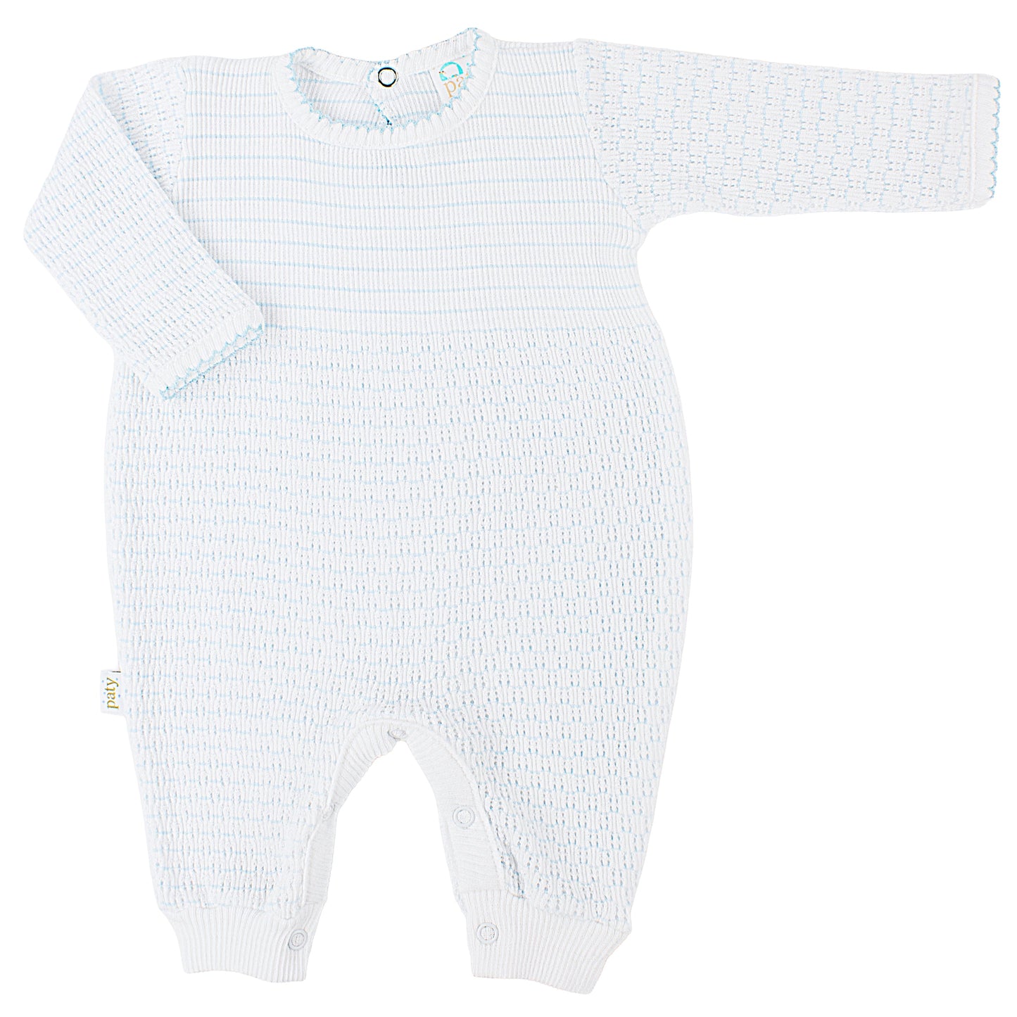 Knit Pinstripe Romper | Blue