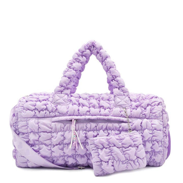 Quilted Scrunchies Large Duffle Bag Purple