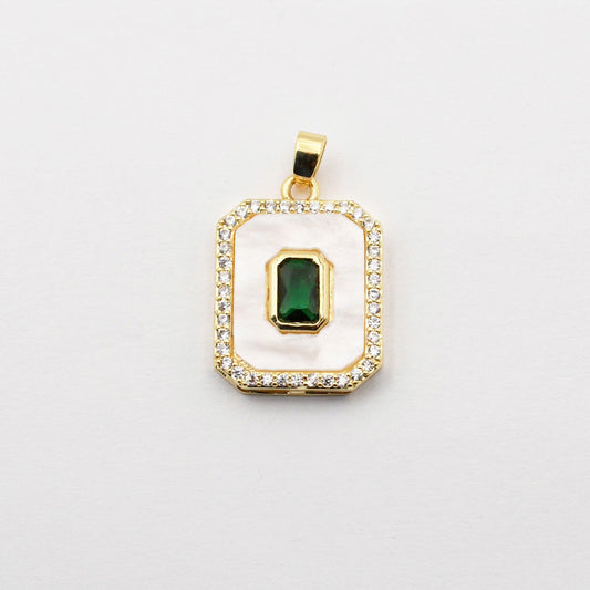 Emerald + Diamond Pendant Charm