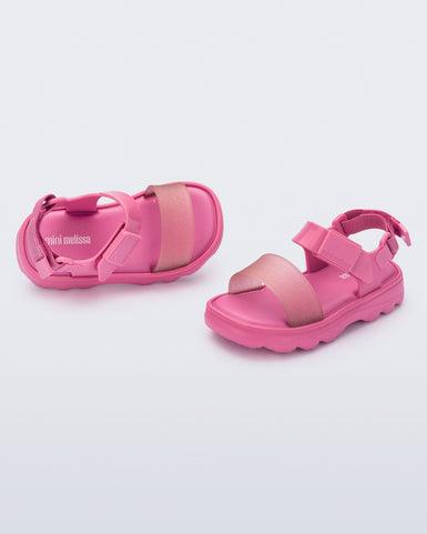 Mini Melissa Kick Off Sandal | Pink Glitter