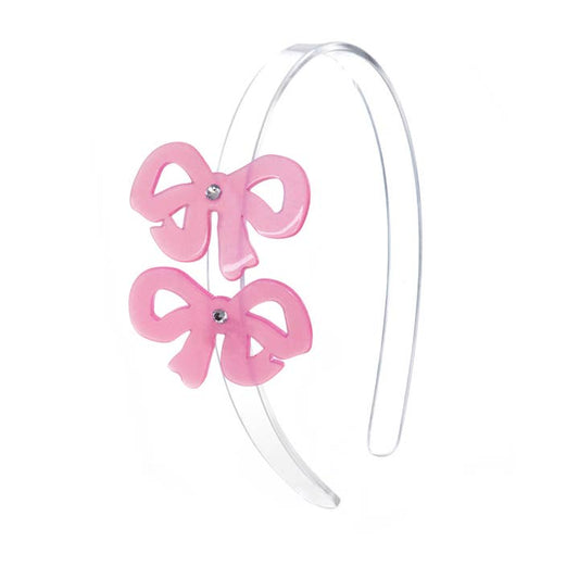 Bows Fany Double Satin Pink Headband