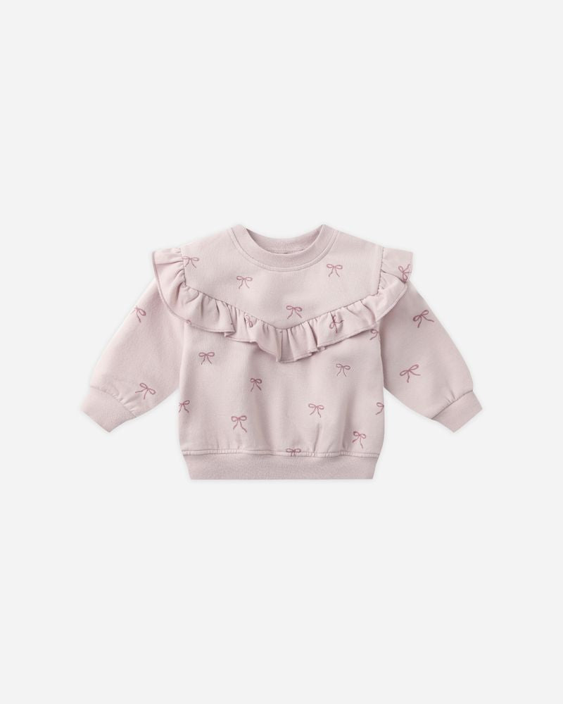 RUFFLE FLEECE SWEATSHIRT || BOWS