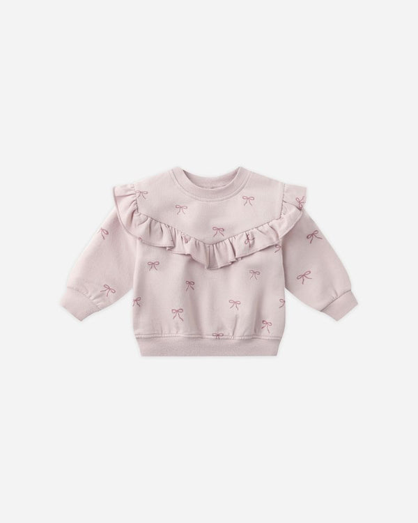 RUFFLE FLEECE SWEATSHIRT || BOWS