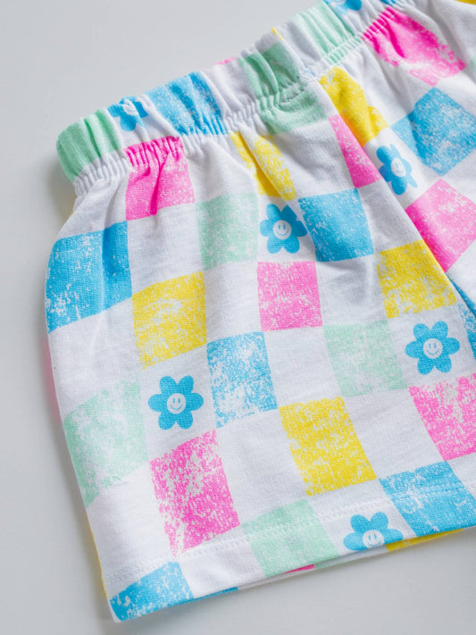 All Over Checker French Terry Short