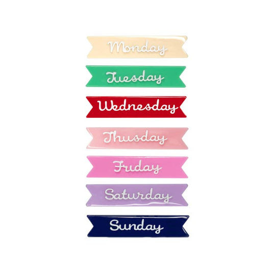 Days of the Week Hair Clips | Set of 7