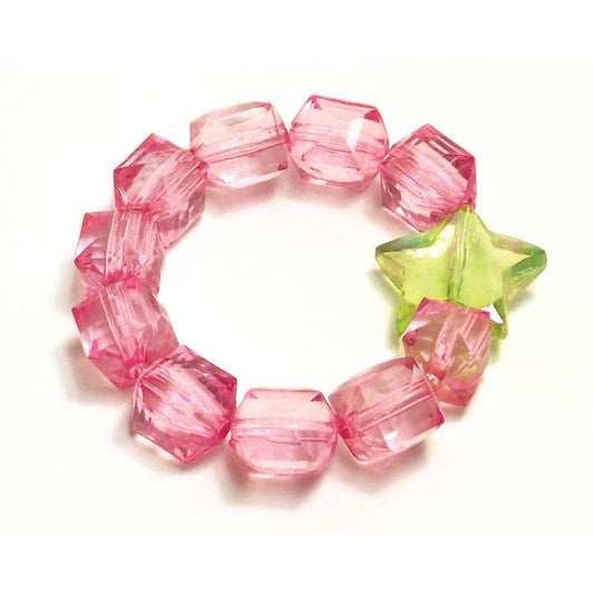 Kids Rock Candy Stretch Bracelet with Star Bead, Assorted Colors