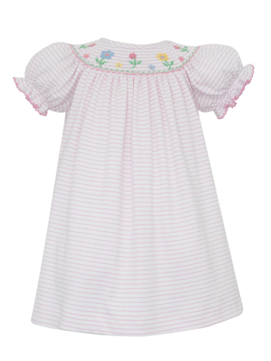 Pink Knit Stripe Angel Wing Bishop | Flowers