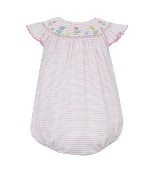 Pink Knit Stripe Angel Wing Bishop Bubble | Flowers