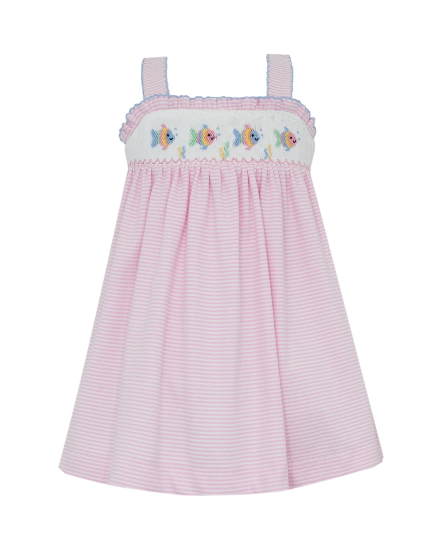 Pink Knit Strap Sundress | Smocked Fish