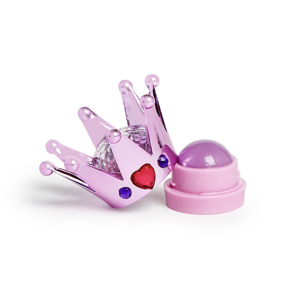 Pretty Princess Metallic Jeweled Crown Lip Balm with Mixed Berry Scent