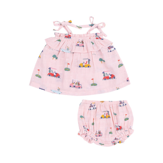 Ruffle Top & Bloomer | Golf Cart Cuties Pink