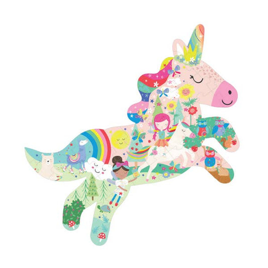 Rainbow Unicorn 40pc "Unicorn" Shaped Jigsaw with Shaped Box