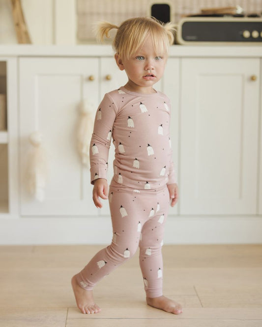 BAMBOO PAJAMA SET || PINK GHOSTS