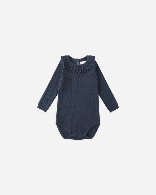 RUFFLE COLLAR BODYSUIT || BURGUNDY