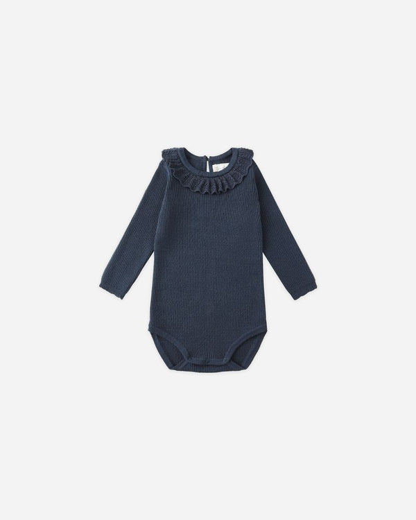 RUFFLE COLLAR BODYSUIT || BURGUNDY
