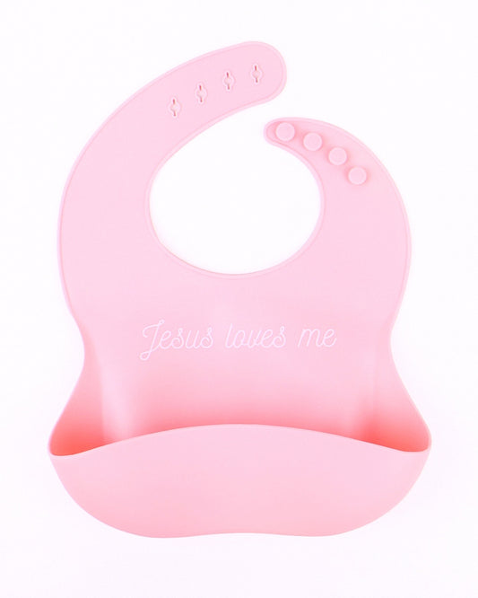 Jesus Loves Me Bib | Pink