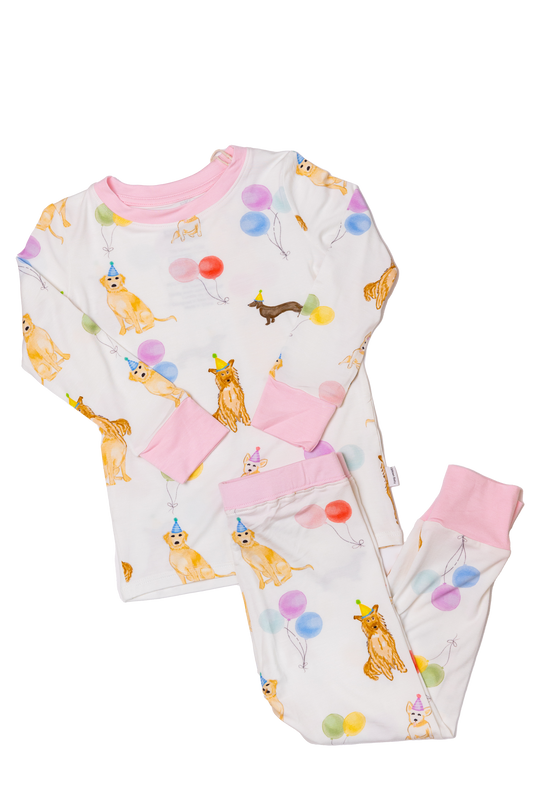 2 Piece Pajama | Dog Party Pink