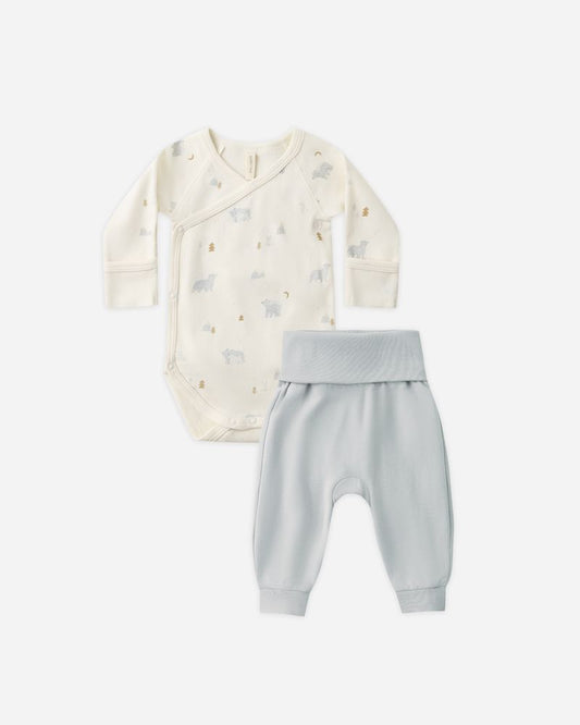 SIDE SNAP BODYSUIT + PANT SET || POLAR BEARS