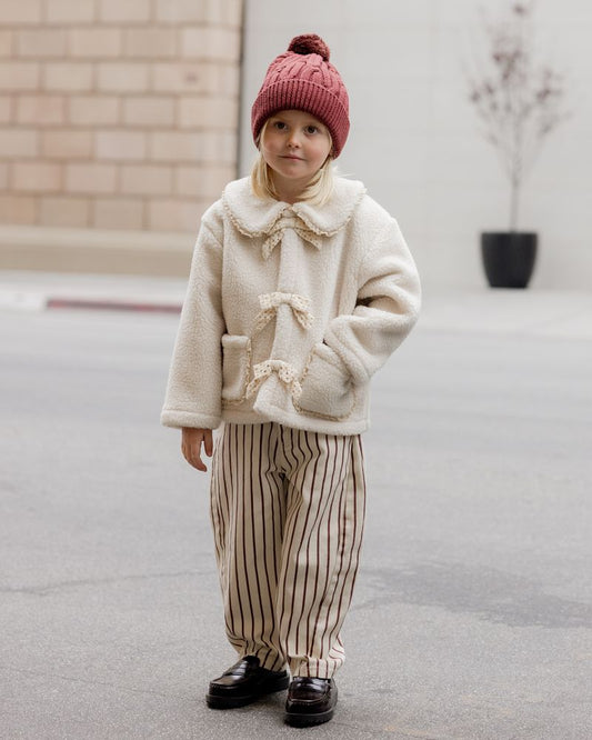 BARREL PANT || BURGUNDY PINSTRIPE