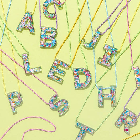 Chain Letter Necklace | Colorful Confetti