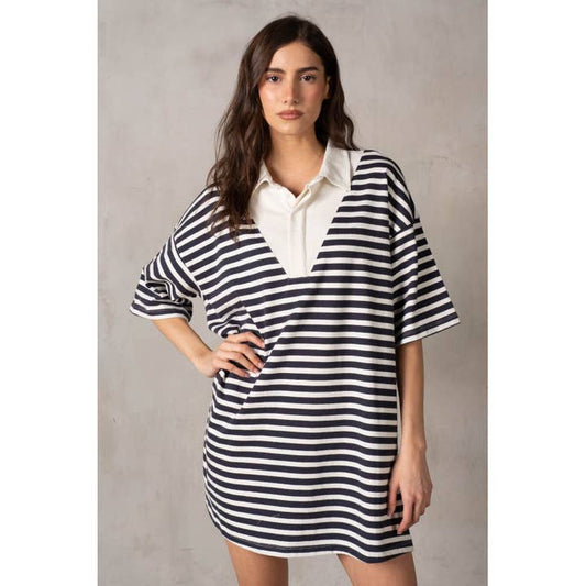 Yarn-Dye Stripe Boxy Dress