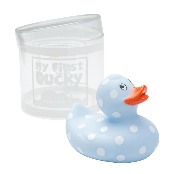 Polka Dot Rubber Duckie | Blue