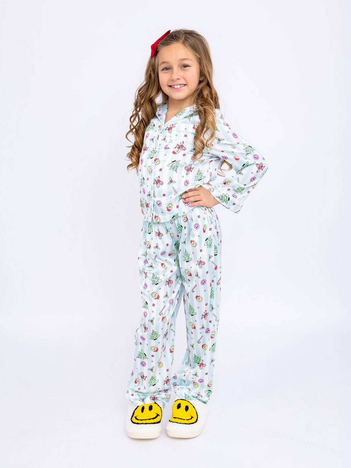 Christmas Smiley Satin Pajamas