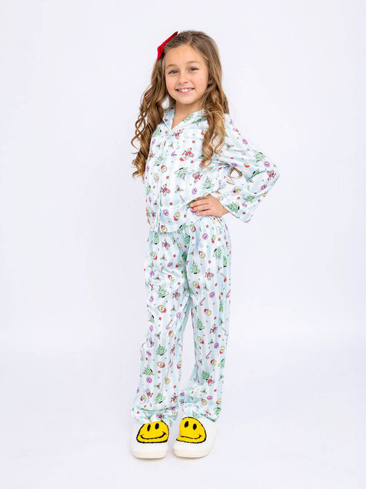 Christmas Smiley Satin Pajamas