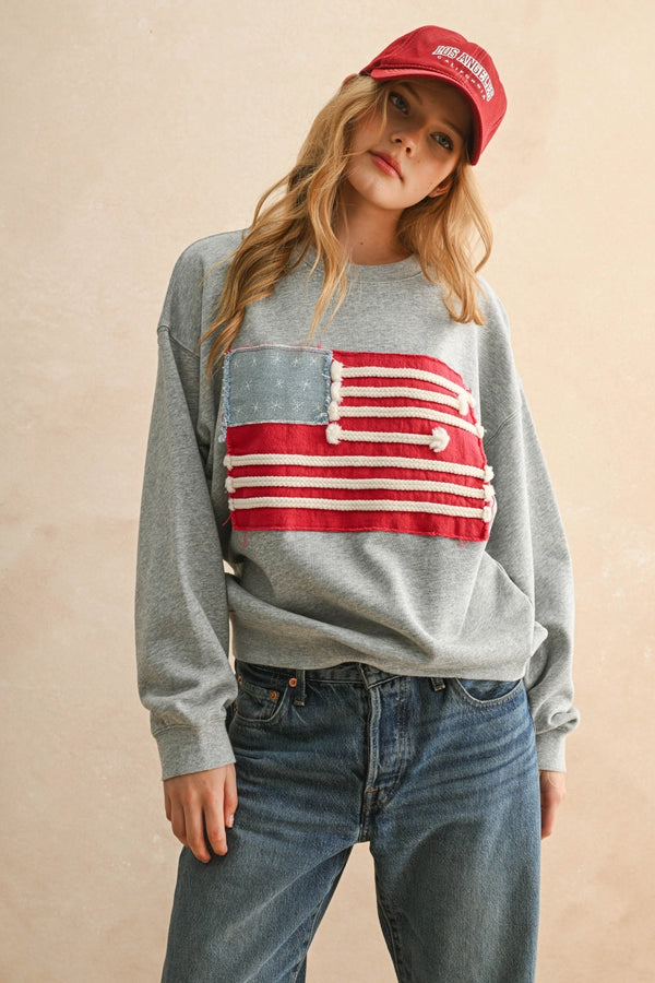 Flag Patch Front Detail Sweatshirts