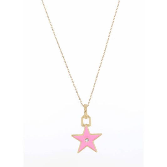 Kids Pink Enamel start necklace