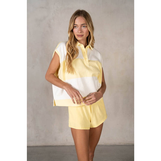 Classic Collared Slouchy Sleeveless Set
