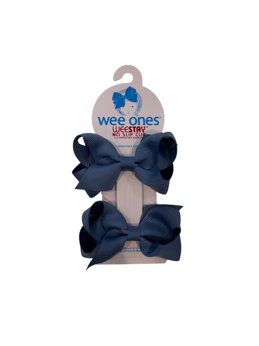 Mini Bow Pair | Smoke Blue