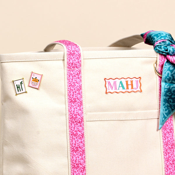The Darling Canvas Tote Bag–It's Mahj Time