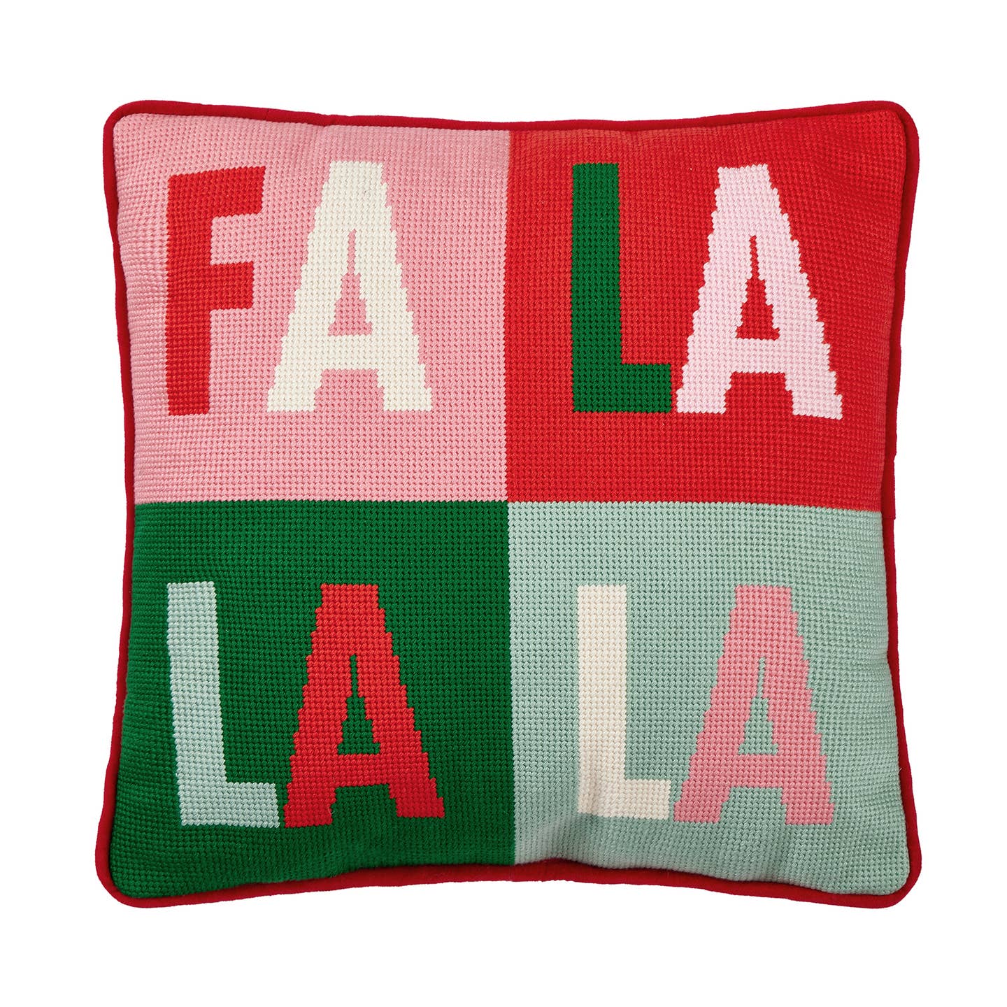 Fa La La Quadrant Embroidered Pillow